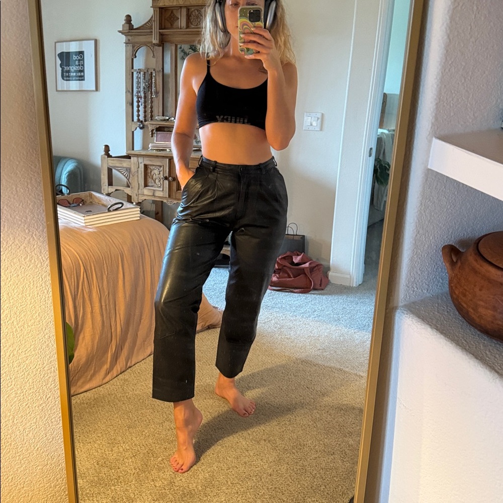 Byrnes & Baker Black Leather Pants